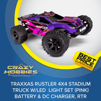Traxxas Rustler 4X4 Stadium Truck w/LED Lights (Pink) RTR *SOLD OUT*