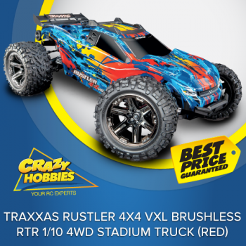 TRAXXAS RUSTLER 4X4 VXL BRUSHLESS STADIUM TRUCK (RED) RTR *SOLD OUT*
